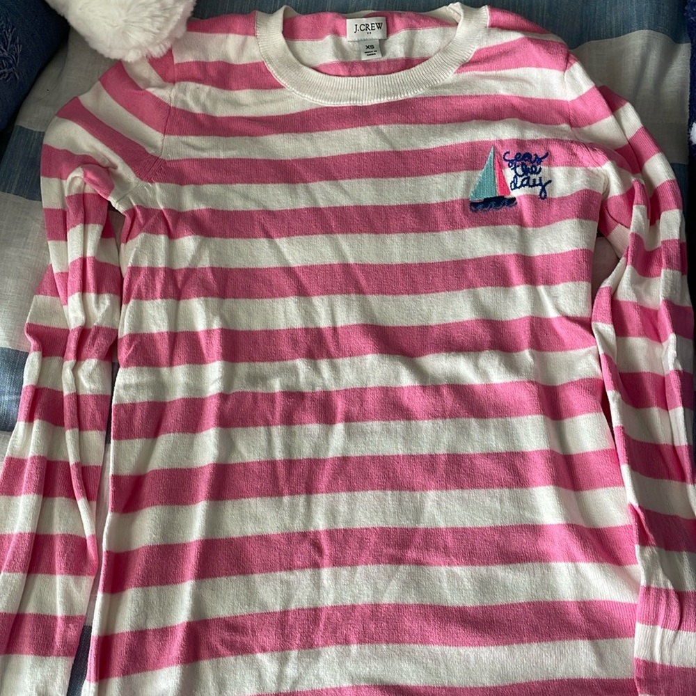 Teddie sweater seas the day pink striped